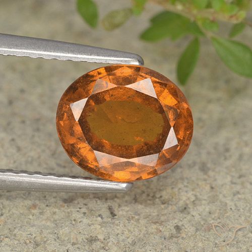 1.94ct Natural Naranja oscuro Granate Hessonita, Ovalada, VS-SI
