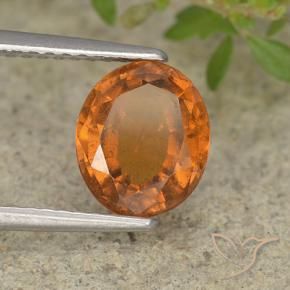 granate hessonita Naranja oscuro natural de 1.94 ct, Ovalada, VS-SI