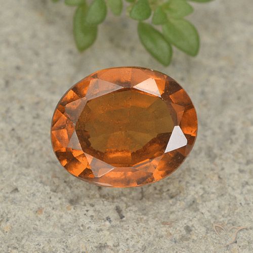 1.83ct Natural Naranja oscuro medio Granate Hessonita, Ovalada, VS-SI