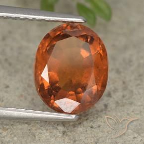 granate hessonita Ámbar naranja natural de 2.73 ct, Ovalada, VS-SI