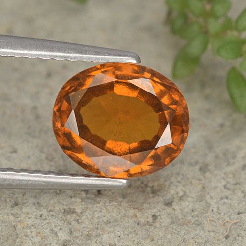 2.07ct Natural Naranja oscuro medio Granate Hessonita, Ovalada, VS