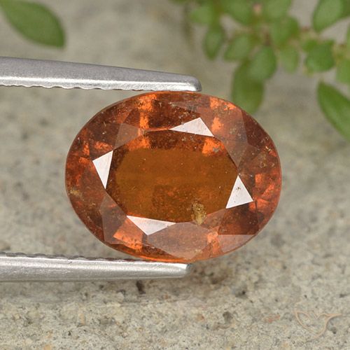 2.43ct Natural Ámbar naranja Granate Hessonita, Ovalada, VS-SI