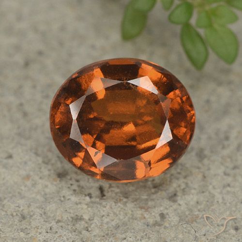 Granate hessonita naranja natural de 2,59 ct, corte óvalo, VS