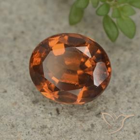 Granate hessonita naranja natural de 2,59 ct, corte óvalo, VS