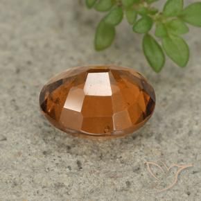 Granate hessonita naranja natural de 2,59 ct, corte óvalo, VS