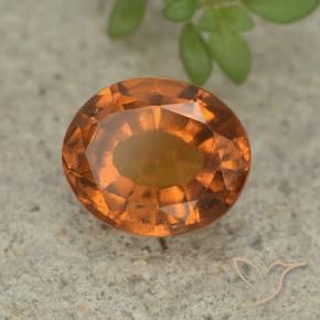 granate hessonita Naranja oscuro natural de 2.42 ct, Ovalada, VS