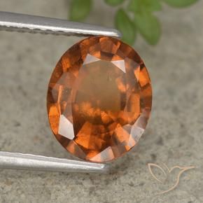 granate hessonita Naranja oscuro medio natural de 2.23 ct, Ovalada, VS