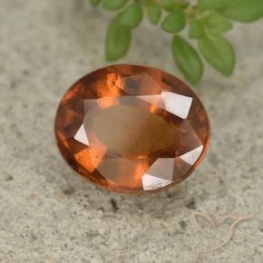 granate hessonita Naranja oscuro medio natural de 2.46 ct, Ovalada, VS