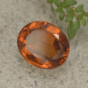 Granate hessonita naranja natural de 2,76 ct, corte óvalo, VS