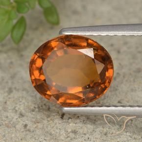 granate hessonita Naranja oscuro medio natural de 2.63 ct, Ovalada, VS-SI