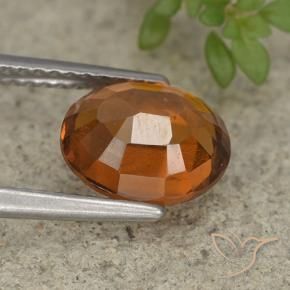 granate hessonita Naranja oscuro medio natural de 2.63 ct, Ovalada, VS-SI