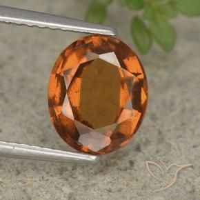 granate hessonita Naranja oscuro medio natural de 2.36 ct, Ovalada, VS