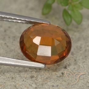 granate hessonita Naranja oscuro medio natural de 2.36 ct, Ovalada, VS