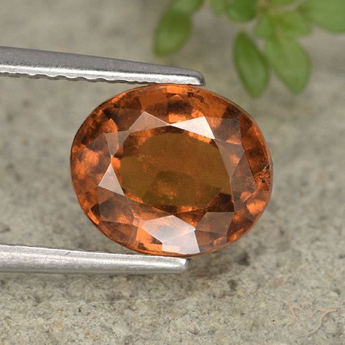 2.66ct Natural Naranja oscuro Granate Hessonita, Ovalada, VS