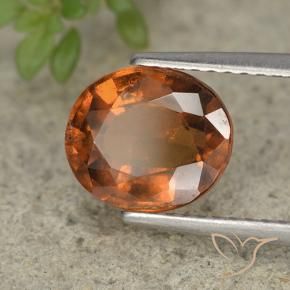 granate hessonita Naranja oscuro natural de 2.66 ct, Ovalada, VS