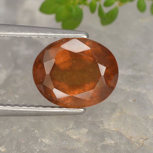 2.68ct Natural Ámbar naranja Granate Hessonita, Ovalada, VS-SI