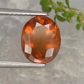 granate hessonita Naranja medio natural de 2.95 ct, Corte Óvalo, VS-SI
