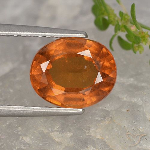 Granate hessonita naranja natural de 2,67 ct, corte óvalo, VS-SI
