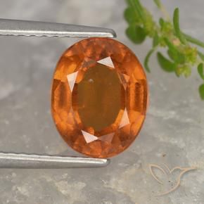 Granate hessonita naranja natural de 2,67 ct, corte óvalo, VS-SI