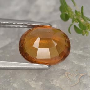 Granate hessonita naranja natural de 2,67 ct, corte óvalo, VS-SI