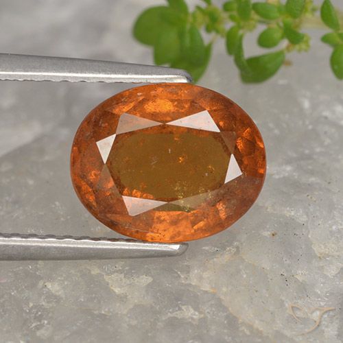 2.58ct Natural Naranja oscuro Granate Hessonita, Ovalada, VS-SI