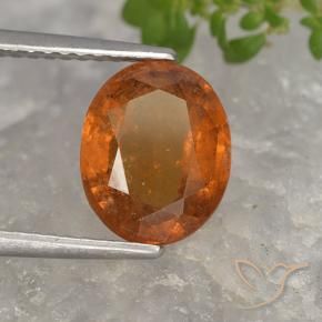 granate hessonita Naranja oscuro natural de 2.58 ct, Ovalada, VS-SI