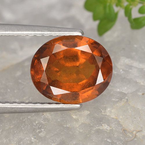 2.46ct Natural Naranja oscuro medio Granate Hessonita, Ovalada, VS-SI
