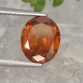 granate hessonita Naranja oscuro medio natural de 2.46 ct, Ovalada, VS-SI