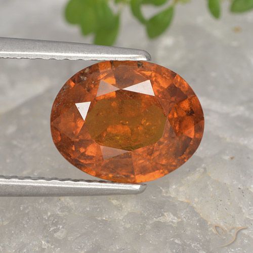 2.80ct Natural Naranja oscuro medio Granate Hessonita, Ovalada, VS-SI