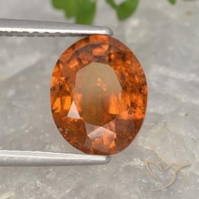 granate hessonita Naranja oscuro medio natural de 2.80 ct, Ovalada, VS-SI