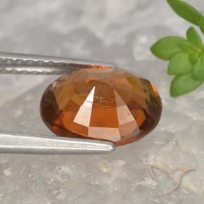 granate hessonita Naranja oscuro medio natural de 2.80 ct, Ovalada, VS-SI