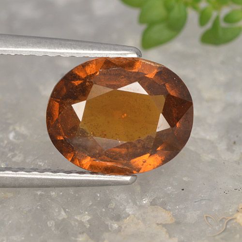 2.36ct Natural Naranja oscuro medio Granate Hessonita, Ovalada, VS-SI