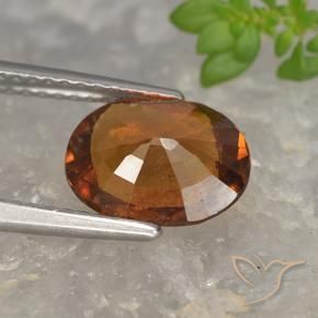 granate hessonita Naranja oscuro medio natural de 2.36 ct, Ovalada, VS-SI