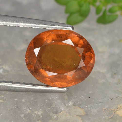 2.04ct Natural Naranja oscuro medio Granate Hessonita, Ovalada, VS-SI