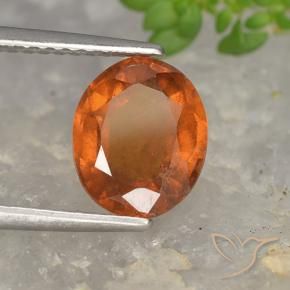 granate hessonita Naranja oscuro medio natural de 2.04 ct, Ovalada, VS-SI