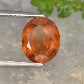 Granate hessonita naranja natural de 2,84 ct, corte óvalo, VS-SI