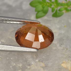 Granate hessonita naranja natural de 2,84 ct, corte óvalo, VS-SI