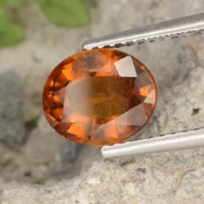 granate hessonita Naranja oscuro medio natural de 2.07 ct, Ovalada, VS-SI