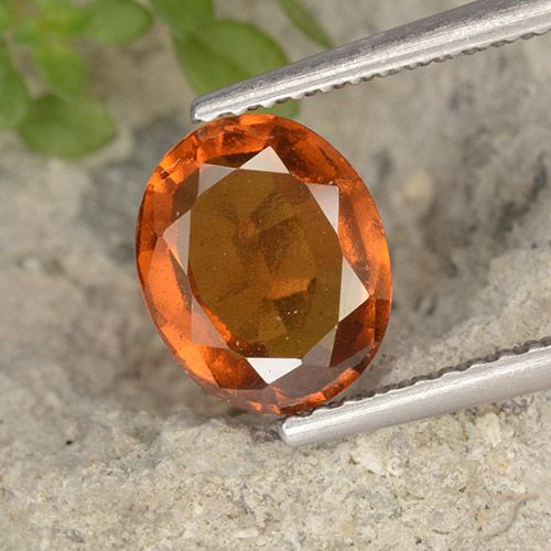 2.10ct Natural Naranja oscuro Granate Hessonita, Ovalada, VS