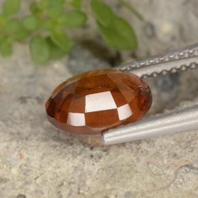 Granate hessonita naranja natural de 2,37 ct, corte óvalo, VS