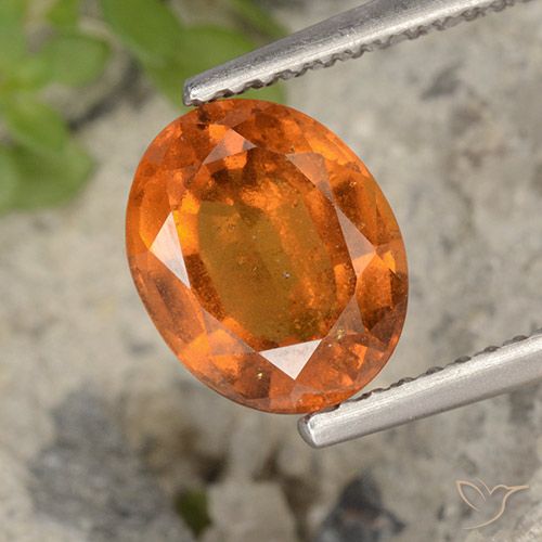 2.23ct Natural Naranja oscuro Granate Hessonita, Ovalada, VS-SI