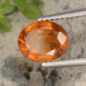 granate hessonita Naranja oscuro natural de 2.23 ct, Ovalada, VS-SI