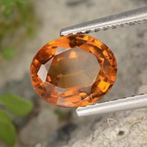 granate hessonita Naranja oscuro medio natural de 1.96 ct, Ovalada, VS