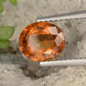 granate hessonita Naranja oscuro medio natural de 1.81 ct, Ovalada, VS