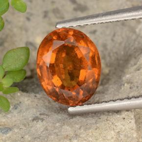 Granate hessonita naranja natural de 2,65 ct, corte óvalo, VS-SI