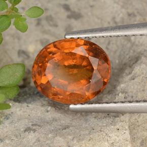 Granate hessonita naranja natural de 2,65 ct, corte óvalo, VS-SI
