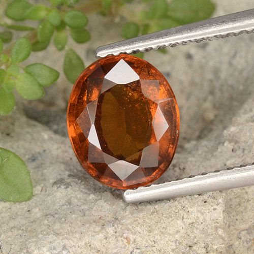 2.40ct Natural Naranja oscuro Granate Hessonita, Ovalada, VS-SI