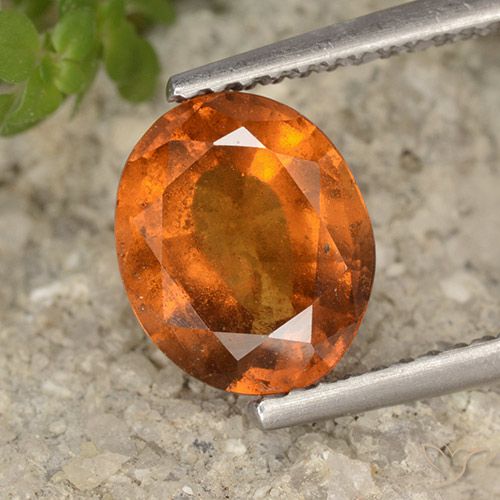 2.23ct Natural Naranja oscuro Granate Hessonita, Ovalada, VS-SI