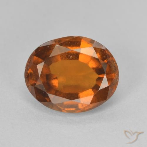 2.50ct Natural Naranja oscuro Granate Hessonita, Ovalada, VVS-VS