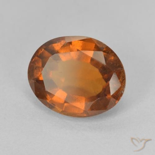 granate hessonita Naranja oscuro natural de 2.50 ct, Ovalada, VVS-VS